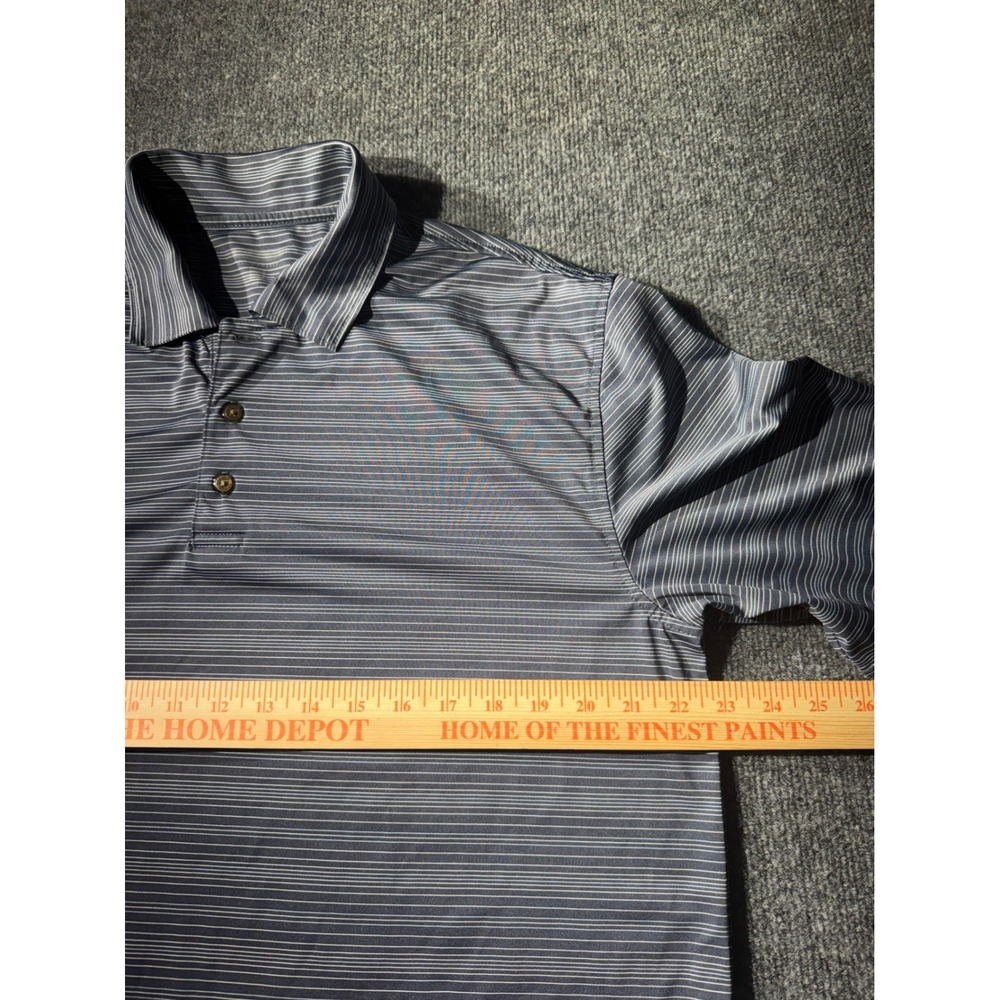 PGA TOUR Polo Shirt Mens L Blue Excellent Striped Short Sleeve Golf Top - Picture 5 of 7